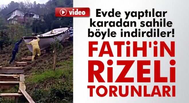 Fatih in Rizeli torunları mehter marşıyla denize kayık indirdi
